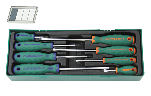 8PCS ANTI SLIP SCREWDRIVERS SET JONNESWAY